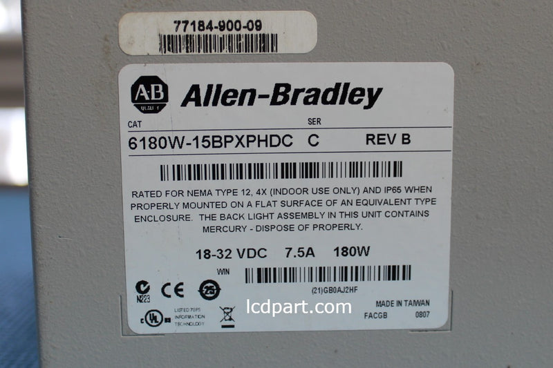 6180W-15BPXPHDC, Allen Bradley VersaView 1500W